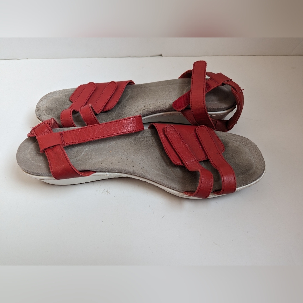 Ariat Leisure Red Leather Slingback Sandals Women's US 11 B - Picture 5 of 9
